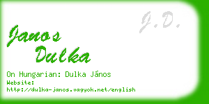 janos dulka business card