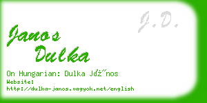 janos dulka business card